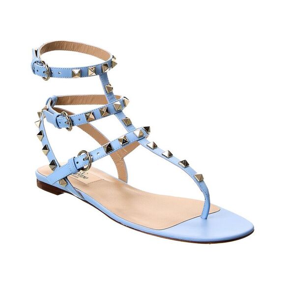 Valentino Light Blue Rockstud Sandals - Picture 1 of 5